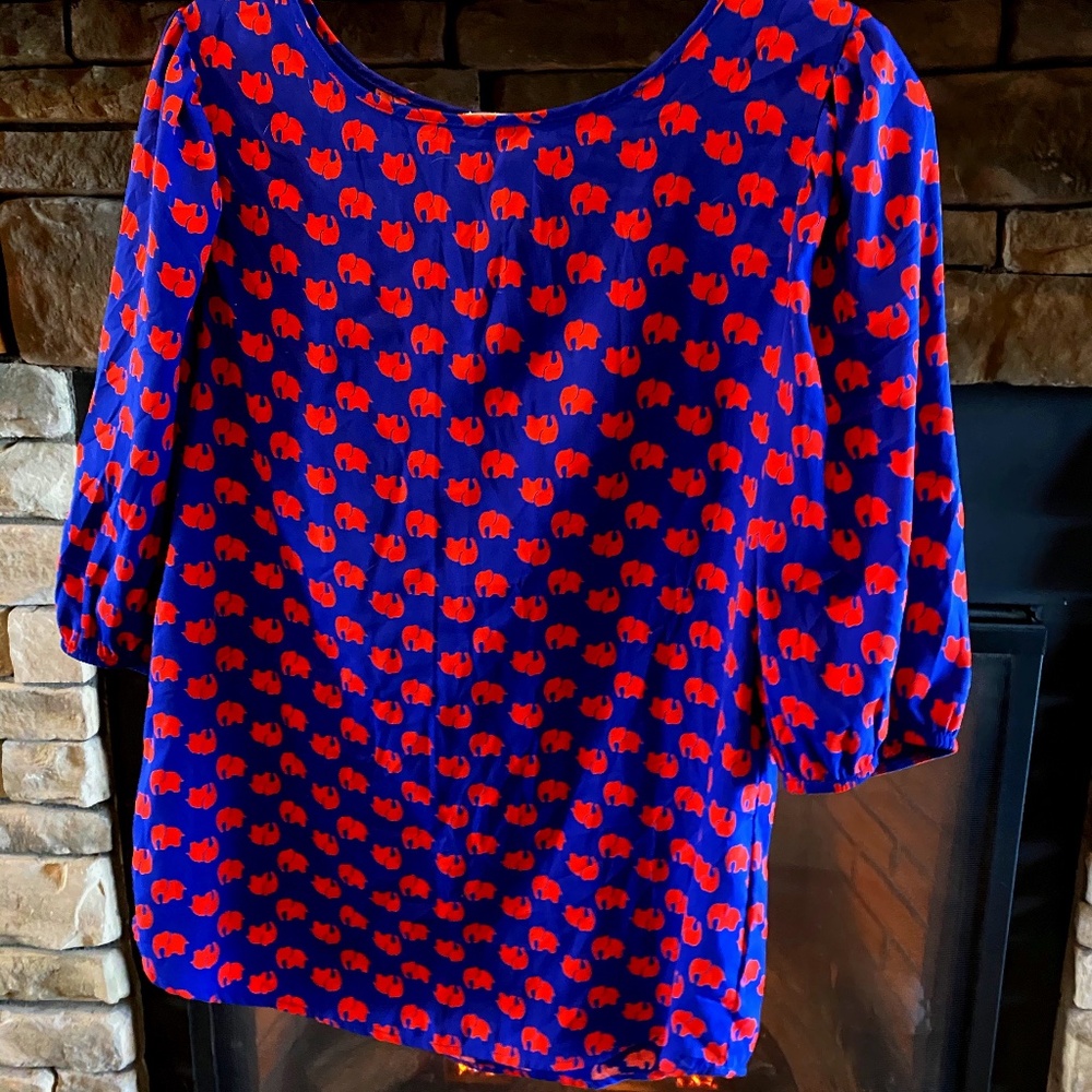 Elephant Print Puff Sleeve